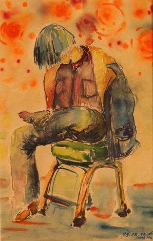 Young Lady seating on Chair / 6 1/2