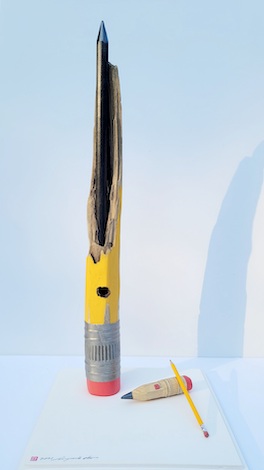 The Last Pencil  on Earth, wood and Real Pencil, 2 3/4